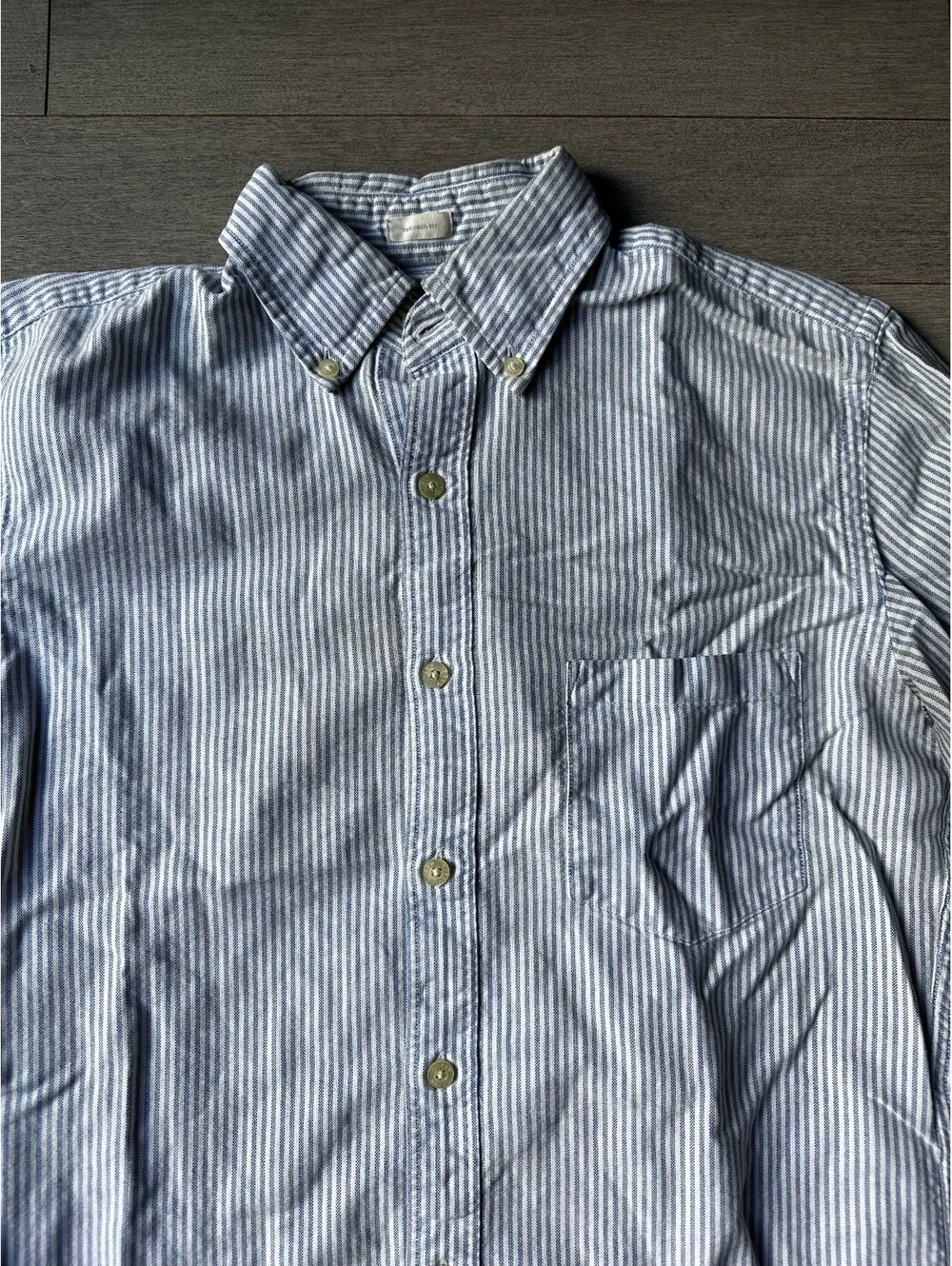 Men’s J.Crew Vintage Oxford Tailored Fit Striped Button-Down Dress Shirt Small
